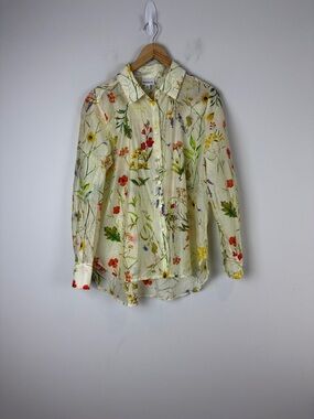 Bailey 44 Floral Sheer Blouse in Cream and Yellow
